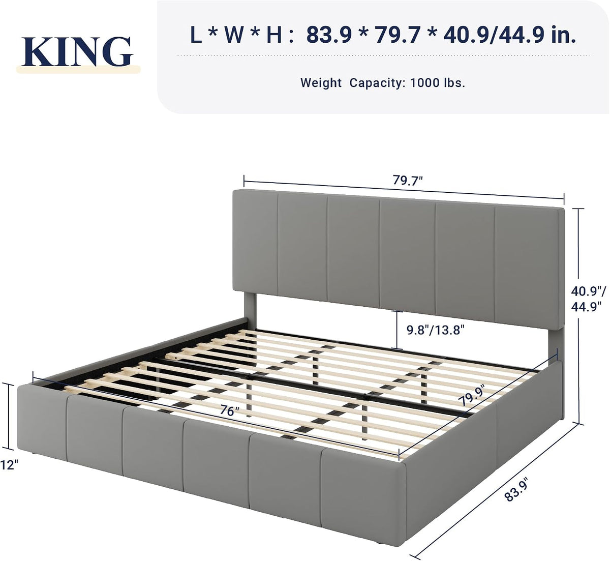 allewie king size dutch velvet upholstered platform bed shown in use