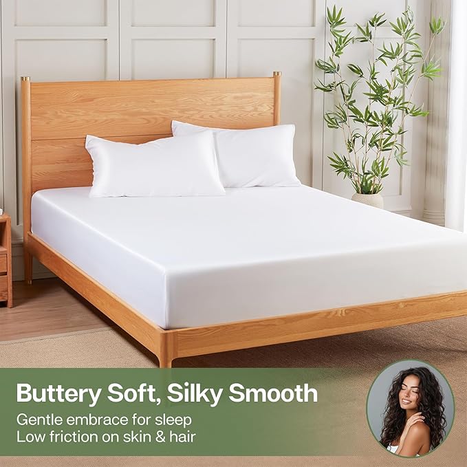 MR&HM King Fitted Sheet Only, Ultra-Soft Rayon Derived from Bamboo & Polyester - Image 4