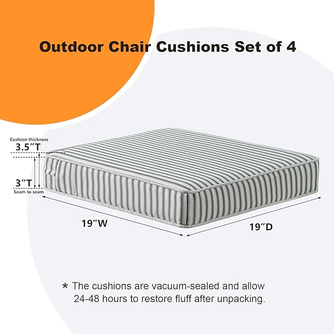 Square Corner Seat Cushions, Indoor Outdoor Water Repellent Universal Chair Pads - Image 5