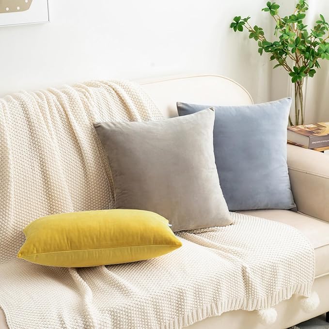 HWY 50 Yellow Velvet Throw Pillow Covers 22x22 Inch - Image 2