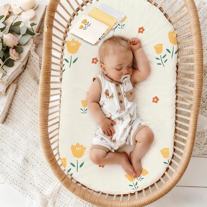3 Pack Stretchy Bassinet Sheets - Image 6