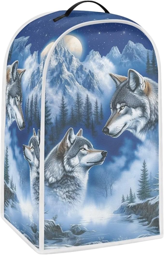 Talayituse Wolf Mountain Print Blender Dust Cover, Fingerprint Protection Cover - Image 2