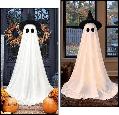 DAZONGE 2-Pack Halloween Ghost Decorations Outdoor with Remote Lights