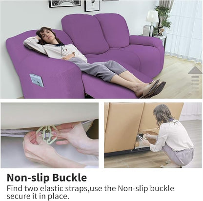 Easy-Going 6 Pieces Recliner Loveseat Stretch Sofa Slipcover Sofa Cover - Image 3