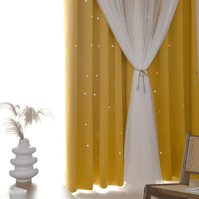 Kinryb Kids Blackout Curtains for Bedroom/Living Room/Classroom, Sheer Overlay - Image 7