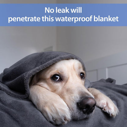 waterproof reversible bed blanket 80"x60", stain-proof cover, grey/violet, package contents