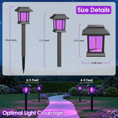 Greluna Solar Lights Outdoor,12 Pack Purple Waterproof Auto On/Off Solar Pathway Lights for Your Garden, Landscape, Path, Yard, Patio, Driveway,Walkway Halloween Decor