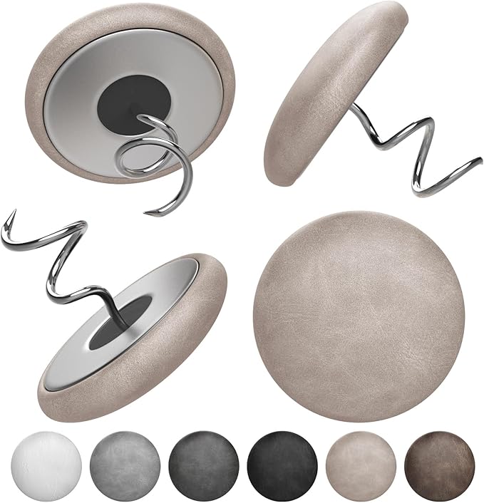 Leather Upholstery Twist Pins for Bed Skirts – 12 Pack Fabric Holders and Tacks by MAICOBI