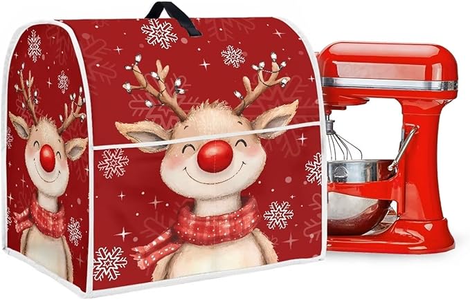 Christmas Reindeer Stand Mixer Cover 4.5-5 Quart Kitchen Mixer Cover Washable - Image 5