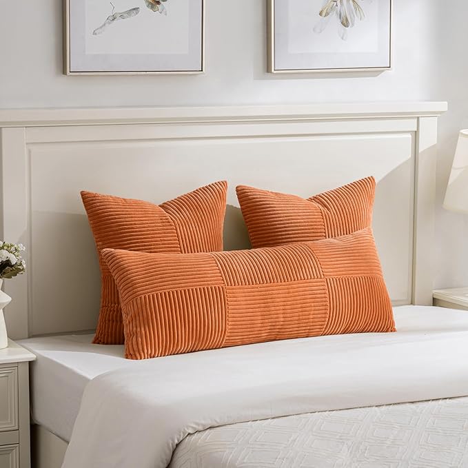 Fancy Homi 2 Packs Burnt Orange Decorative Throw Pillow Covers 22x22 Inch - Image 5
