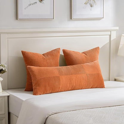 Fancy Homi 2 Packs Burnt Orange Decorative Throw Pillow Covers 22x22 Inch - Image 5