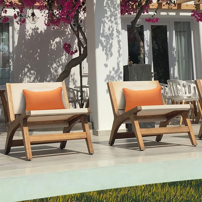 JMGBird Outdoor Pillows Waterproof Set of 2 Outdoor Lumbar Pillows - Image 2