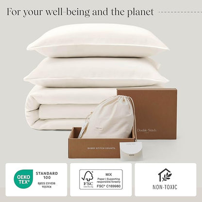Double Stitch Cotton Tencel Duvet Cover - Image 6