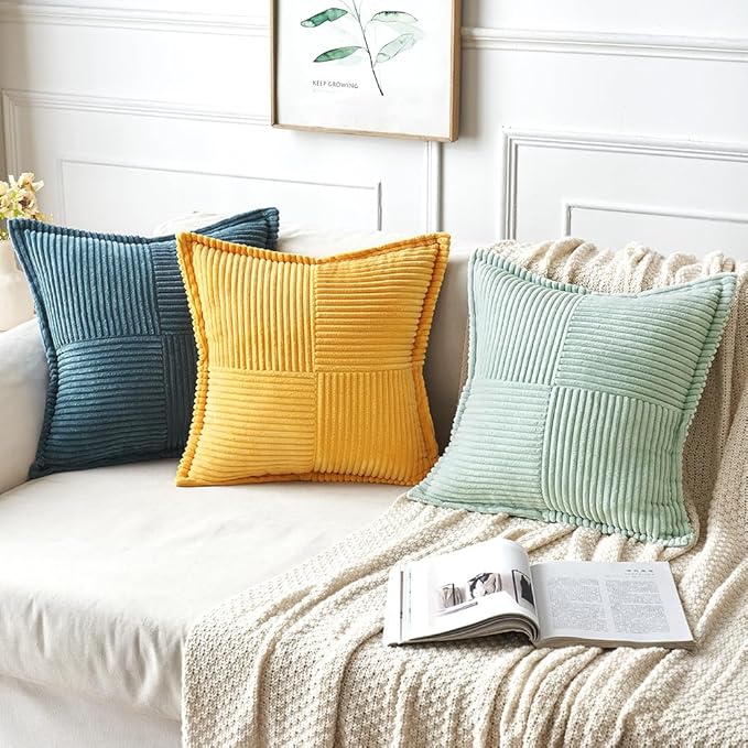 MIULEE Golden Yellow Corduroy Pillow Covers 16x16 Inch - Image 5