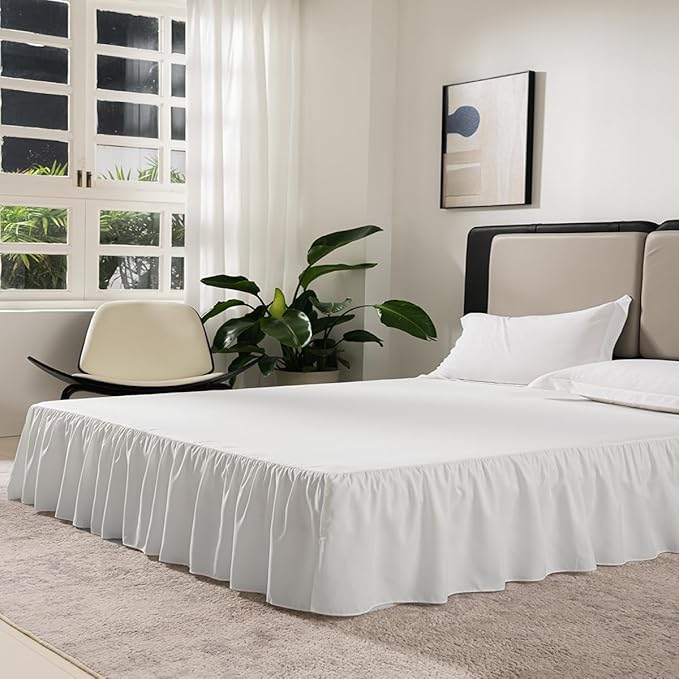 TSUTOMI Bed Skirt Twin Size Ruffled Bed Skirt - Image 3