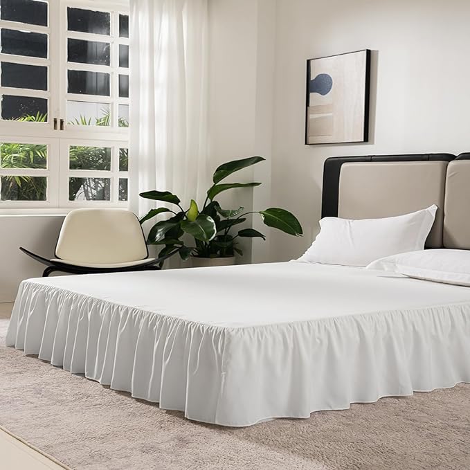 Ivory Bed Skirt Full Size Ruffled Bed Skirt - Image 3