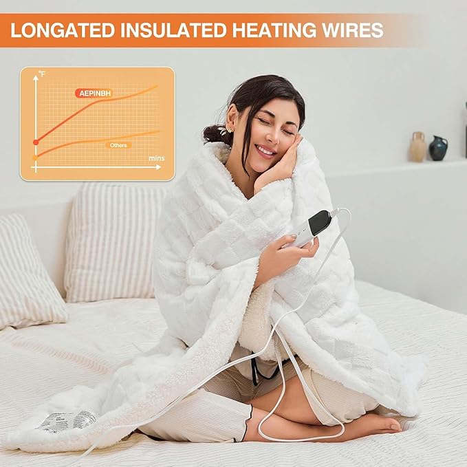 Electric Blanket Dual Control, Heated Blanket Flannel - Image 5