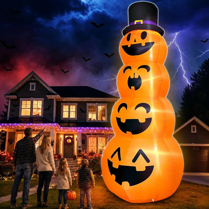 TURNMEON 12FT Giant Witch Pumpkin Halloween Inflatables Decorations Outdoor