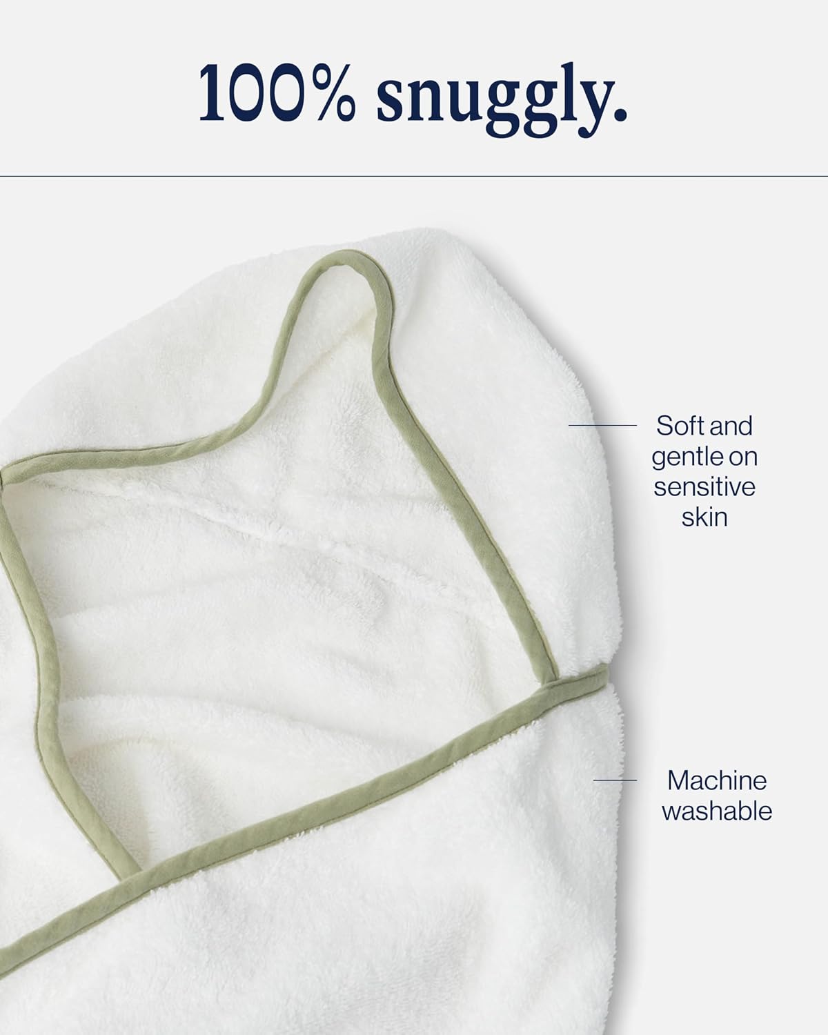 lalo hooded towel and washcloth set, 100% organic showing dimensions