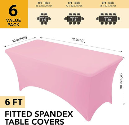 6-Pack Premium Pink Spandex Tablecloths - Image 6