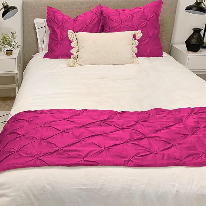 Bed Runner Set - 100% Pure Cotton 800 Thread Count - Luxury 1 Pinch Pleated Bed - Image 2
