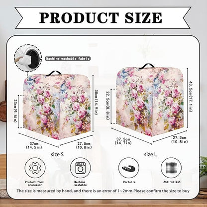 Retro Rose Print Mixer Covers Kitchen Small Appliance Dust Cover Compatible - Image 6