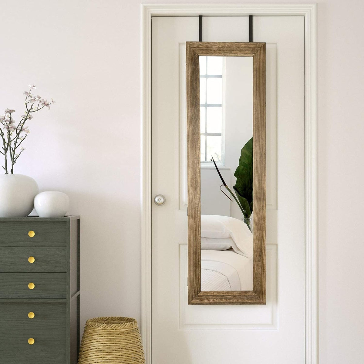 sriwatana jewelry cabinet with mirror, lockable door, carbonized on a desk or shelf