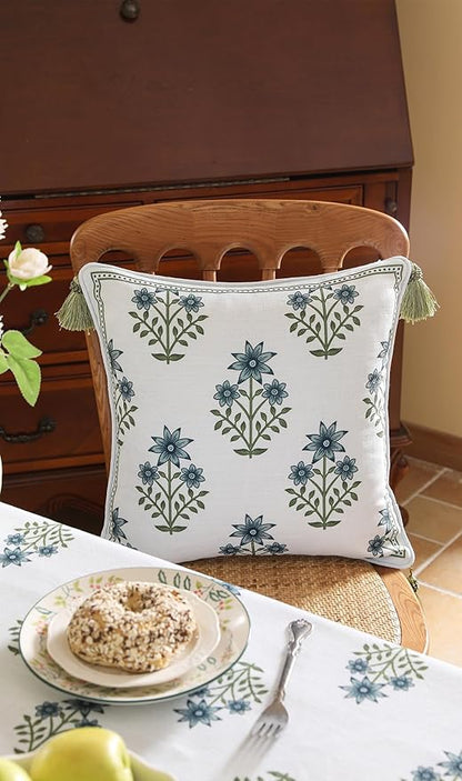 ISAENNE Design Fresh Linen Square Throw Pillow Covers 18"x18", French White - Image 6