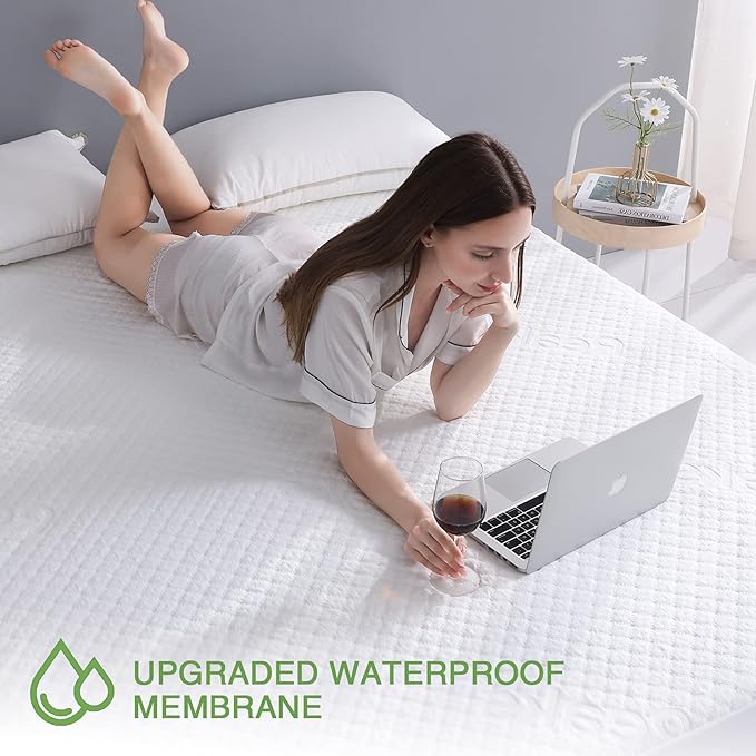 Twin Size Bed Waterproof Mattress Protector Fitted Mattress Pad Cover - Image 3