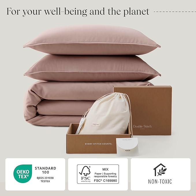 Double Stitch Cotton Tencel Duvet Cover - Image 6
