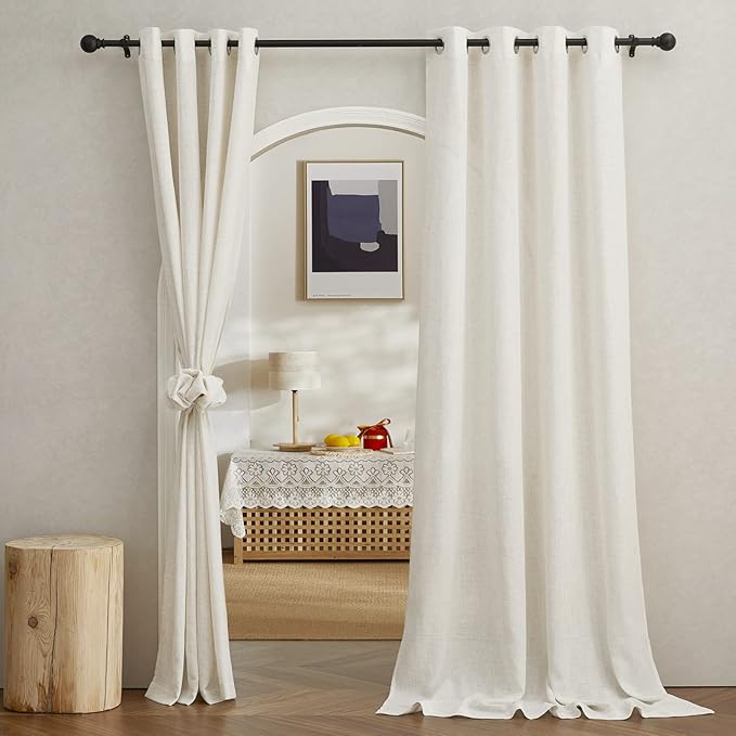 NICETOWN Semi Sheer Linen Burlap Curtains by NICETOWN