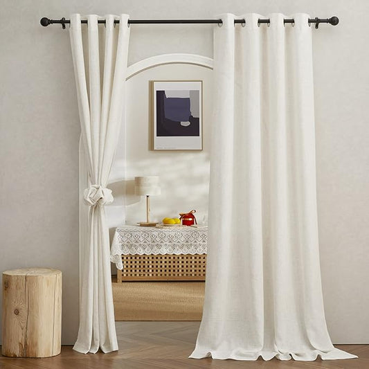 NICETOWN Semi Sheer Linen Burlap Curtains by NICETOWN