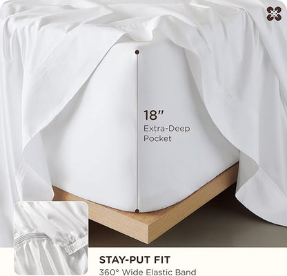 Bedsure Bamboo Rayon Cotton Sheets, Queen Sheet Set, GentleSoft, Breathable - Image 5