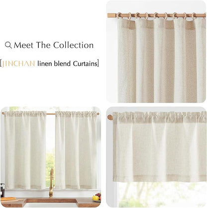 jinchan Linen Textured Tier Curtains 36 Inch - Image 6