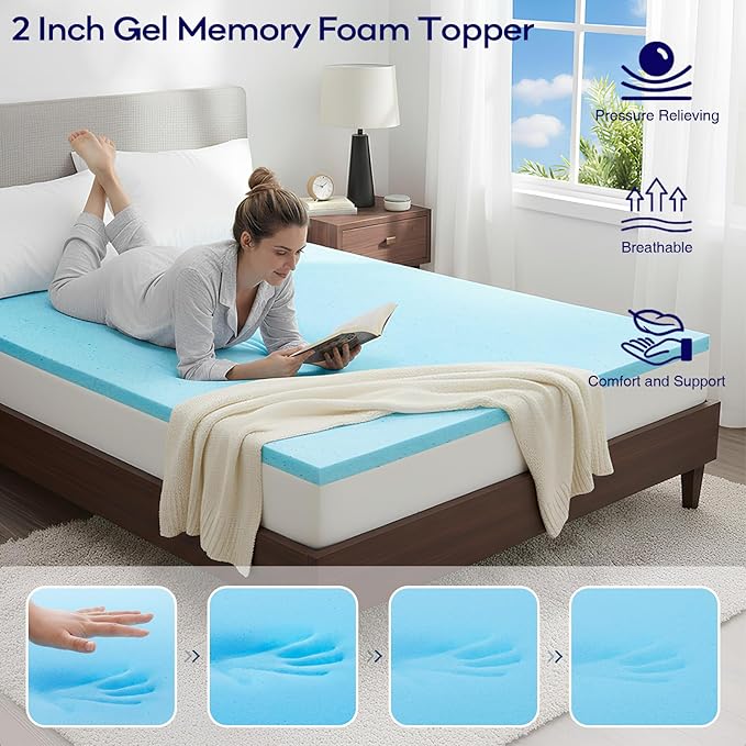 OLANLY Dual-Layer 4 Inch Full Size Memory Foam Mattress Topper - Image 5
