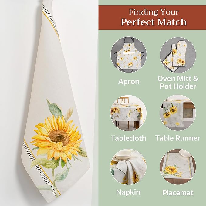 Maison d' Hermine Kitchen Towels Set of 3 100% Cotton 27.50" x 20" Reusable - Image 6