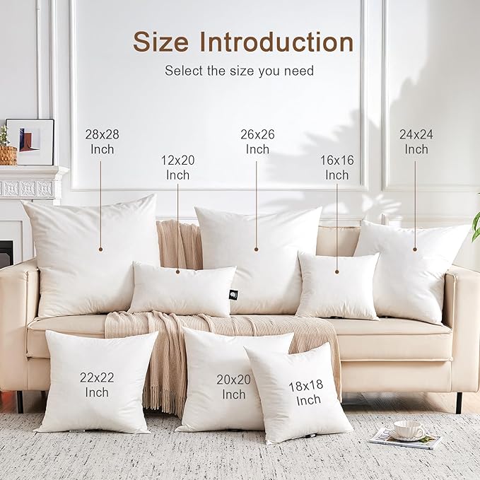 Organic Feather Down Throw Pillow Inserts - Image 8