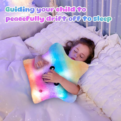 WEWILL 13'' Rainbow Light up Twinkle Star Glowing LED Night Light Plush Toy - Image 7