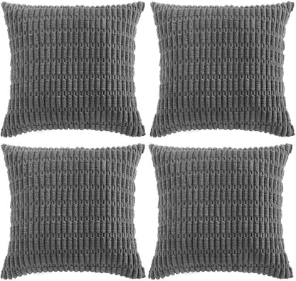 Fancy Homi 4 Packs Dark Grey Decorative Throw Pillow Covers 22x22 Inch by Fancy+Homi