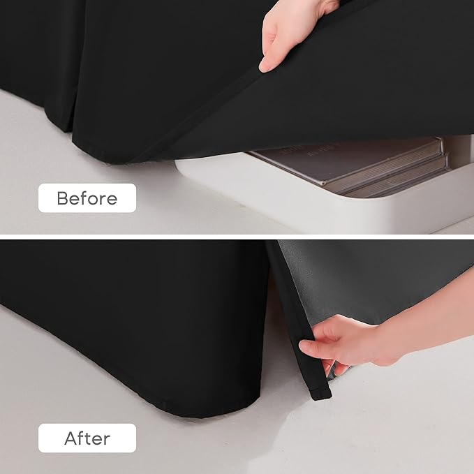 SONIVE Queen Bed Skirt, Classic Tailored Easy Fit Brushed Microfiber Skirts - Image 4