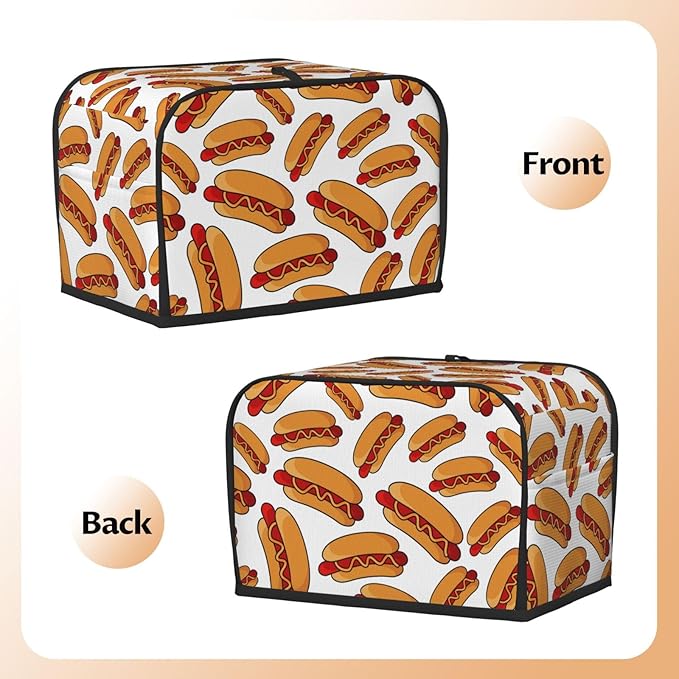 Fun Hot Dog Food 2 Slice Toaster Cover, Waterproof Toaster Dust Cover Bread - Image 4