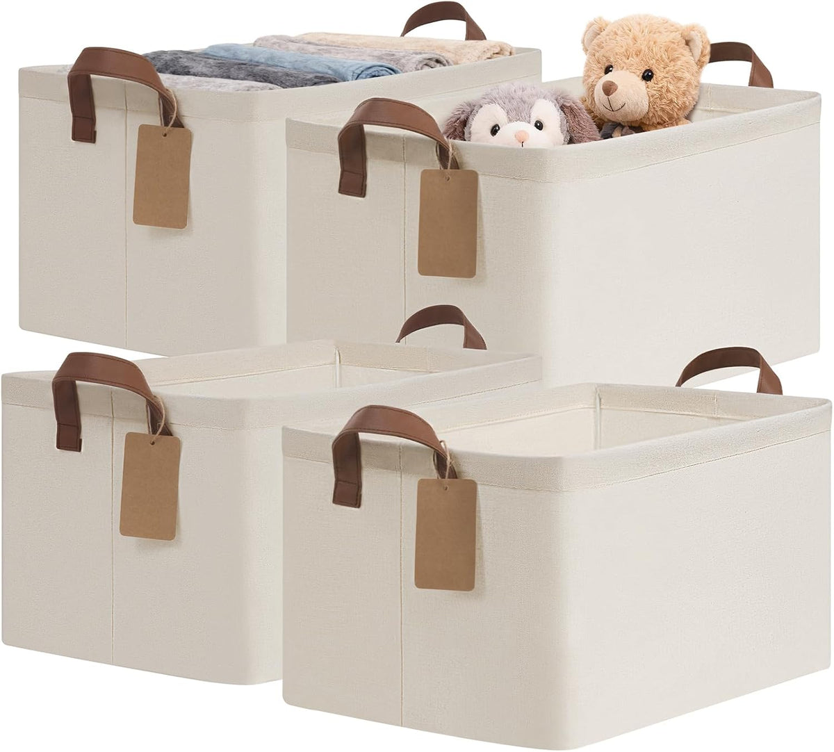 chicvita 4 pack large fabric storage baskets for, main product view