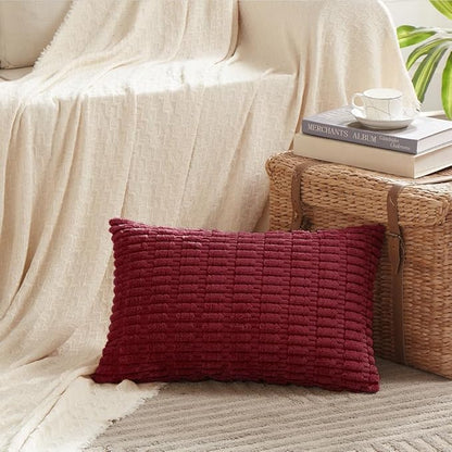Fancy Homi 4 Packs Burgundy Decorative Throw Pillow Covers 12x20 Inch - Image 2