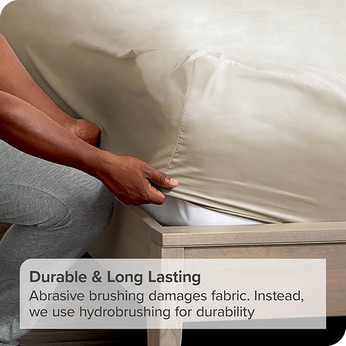 Bare Home 2-Pack Fitted Bottom Sheets Split King - Image 6