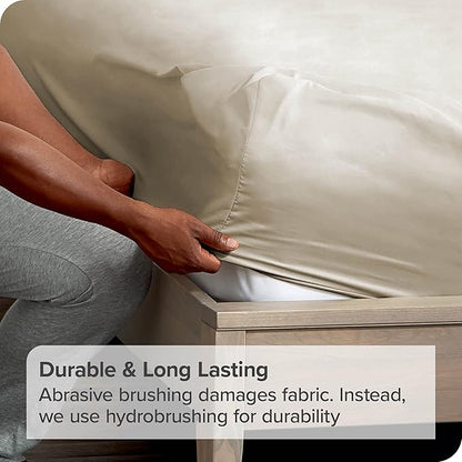 Bare Home 2-Pack Fitted Bottom Sheets Split King - Image 6