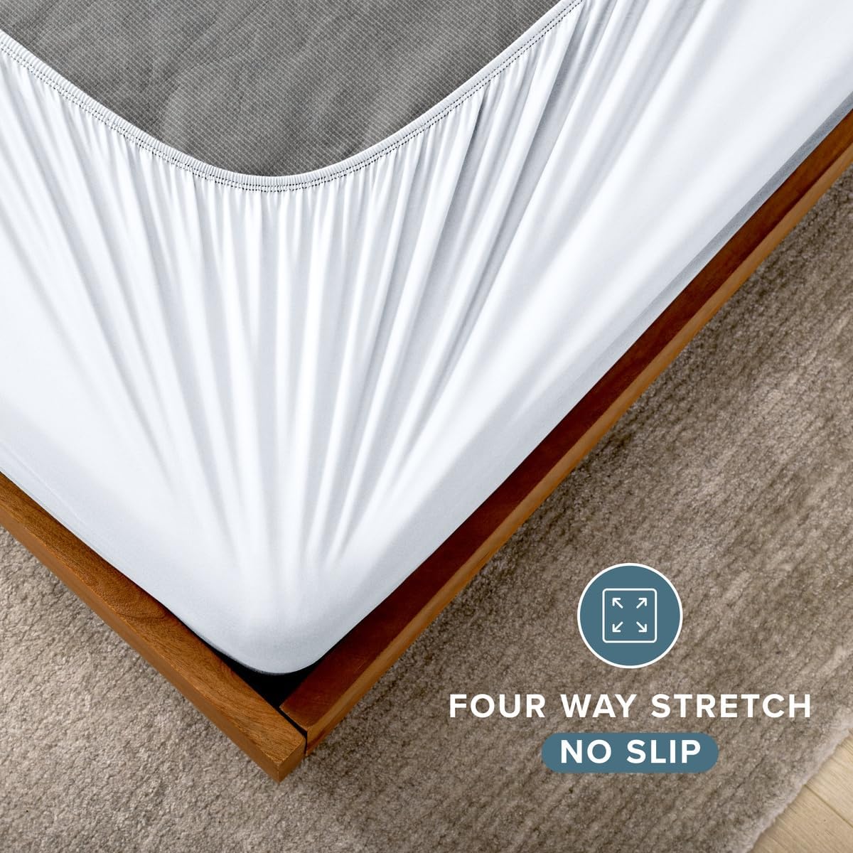 bare home king size box spring cover wrap, side view