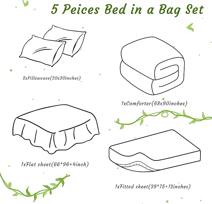 NTBAY Twin Comforter Set with Sheets, 5 Pieces Soft and Breathable Twin Bedding - Image 3