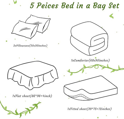 NTBAY Twin Comforter Set with Sheets, 5 Pieces Soft and Breathable Twin Bedding - Image 3