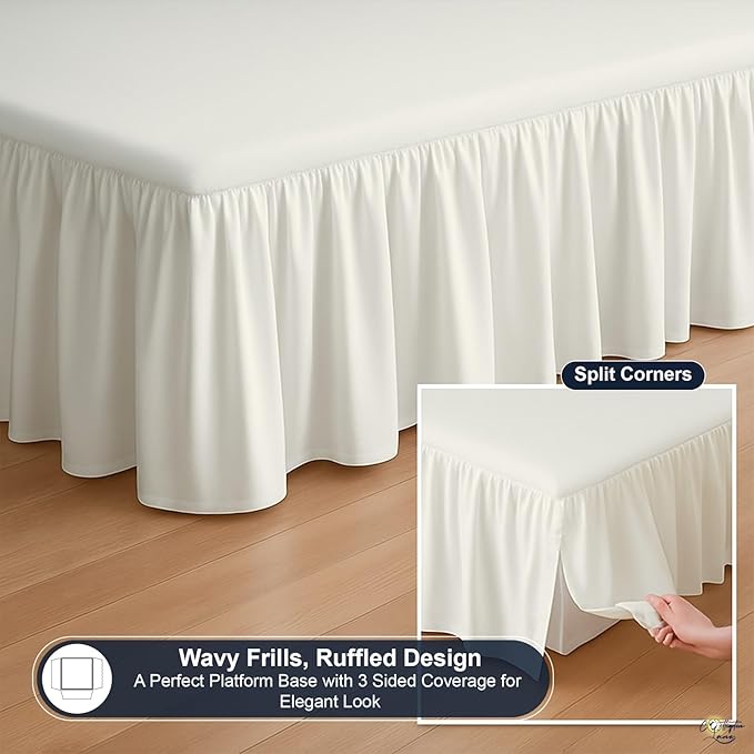 Cottington Lane Ruffled Bed Skirt Twin Size - Image 7