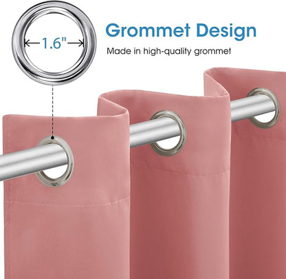 HOMEIDEAS Coral Blackout Curtains - Image 4